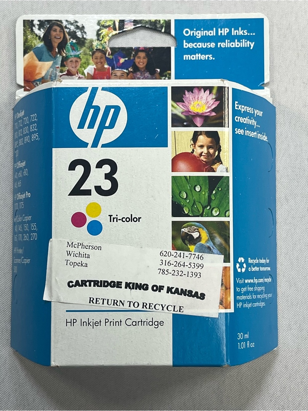 HP 23 Tri-Color Ink  C1823D Original Sealed Box 2007 Expired⁠ 2/2010